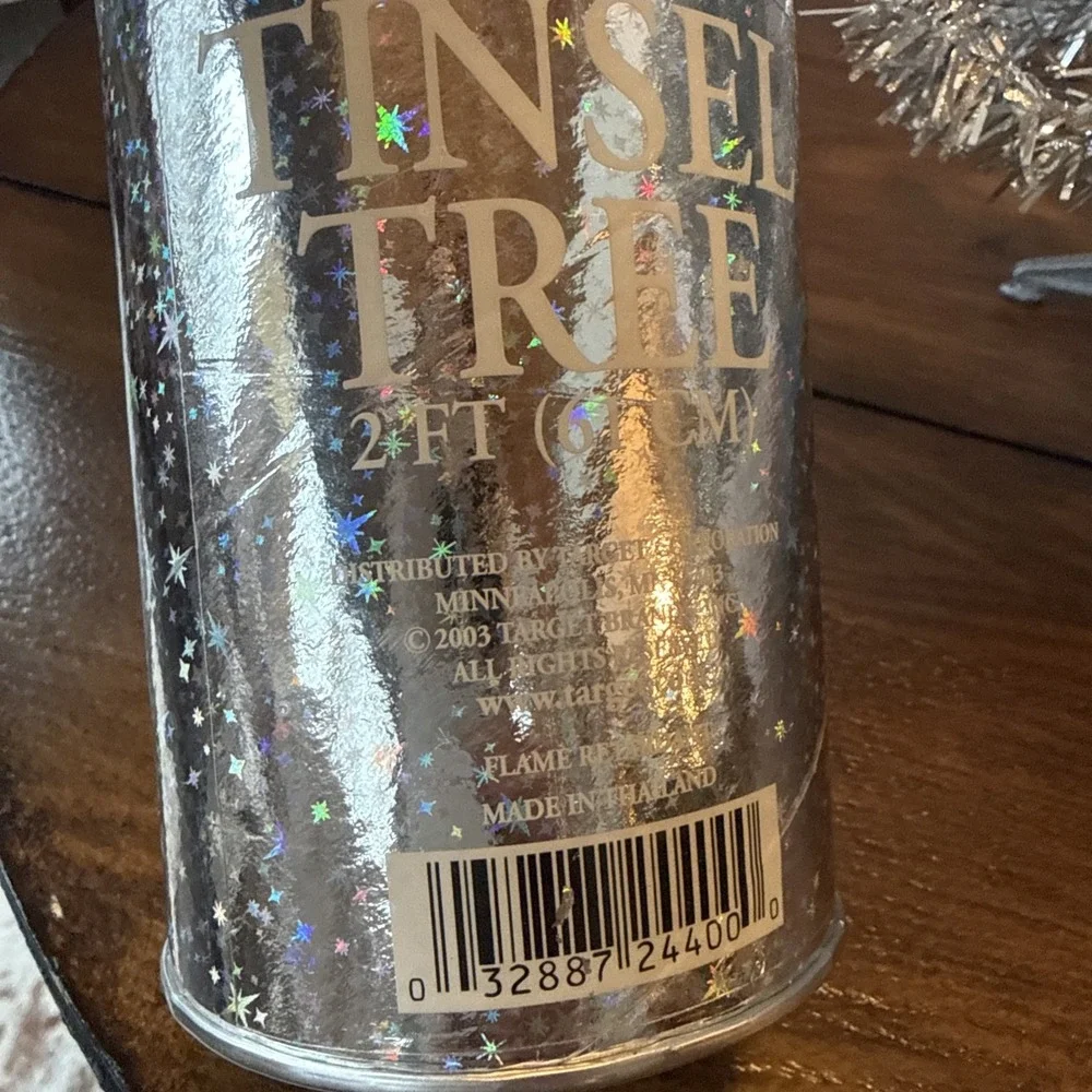 Target Silver‎ Tinsel Christmas Tree 2ft Retro Mid Century Modern Style 2003